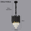 Axyaa Luxury LED Crystal Chandelier for Living & Dining Room - Black Tube Design