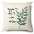 Axyaa Green Leaf Linen Pillowcase, Simple Style Decorative Sofa Cushion Cover