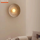 Axyaa Circular Walnut Wall Lamp LED G9 Home Vintage Light for Kitchen Bedroom