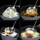 Axyaa Stainless Steel Colander with Long Wooden Handle and Large Mesh Skimmer