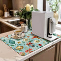 Axyaa Christmas Stars Drying Mat - Non-Slip Absorbent Tableware Placemat