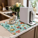 Axyaa Christmas Stars Drying Mat - Non-Slip Absorbent Tableware Placemat