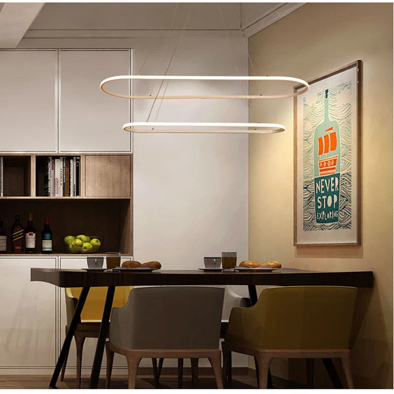 Axyaa Runway Oval LED Pendant for Living, Dining, Bedroom Lighting