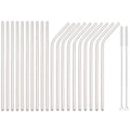 Axyaa Stainless Steel Straw Set: 20 Reusable Drinking Straws for Bar Party