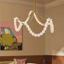 Axyaa Nordic Style Pearl Marble Pendant Lamp, Spanish Stone Design in Brass Black Nickel