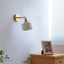 Axyaa Ceramic Gold Brass Wall Light Indoor Switch Modern Nordic LED Bedside Lamp