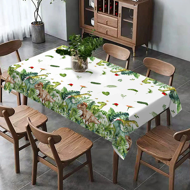 Axyaa Tropical Plant Dinosaur Table Runner for Rustic Dining Decor
