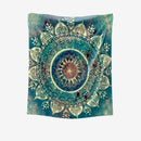Axyaa Mandala Fleece Blanket in Vibrant Blue, Green & Yellow - Soft Cozy Polyester Throw