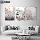 Snow House Nordic Canvas Wall Art by Axyaa for Living Room Decor