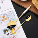 Axyaa White Gold Cutlery Set - 30Pcs Stainless Steel Tableware Dinnerware Flatware