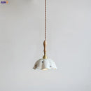 Axyaa Butterfly Ceramic LED Pendant Lamp with Wooden Handle Copper Socket