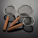 Stainless Steel Colander with Wooden Handle by Axyaa: Multi-function Flour Sieve