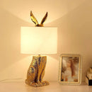 Axyaa Modern Rabbit Shade Table Lamp LED Night Light Fixture Fabric Lampshade