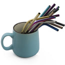 Axyaa Stainless Steel Drinking Straws Set with Cleaning Brush