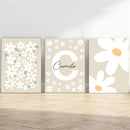 Axyaa Daisy Custom Name Poster Nursery Wall Art Kids Room Decor