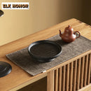 Axyaa High Footed Gaiwan Holder Coasters Set - White Wax Wood Charcoal Pot Mat
