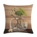 Axyaa Bouquet Cushion Cover 45*45cm - Stylish Art Flowers Flax Pillow