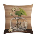 Axyaa Bouquet Cushion Cover 45*45cm - Stylish Art Flowers Flax Pillow