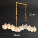 Axyaa Luxury Ginkgo Leaf Glass Pendant Light for Dining Room