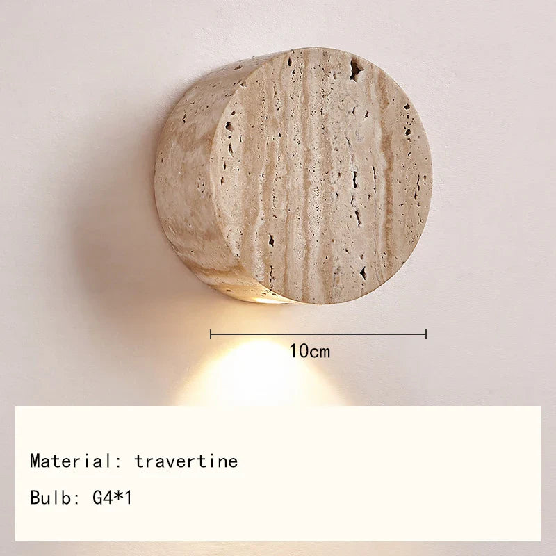 Axyaa Round Stone LED Wall Light for Atmosphere Art Decor