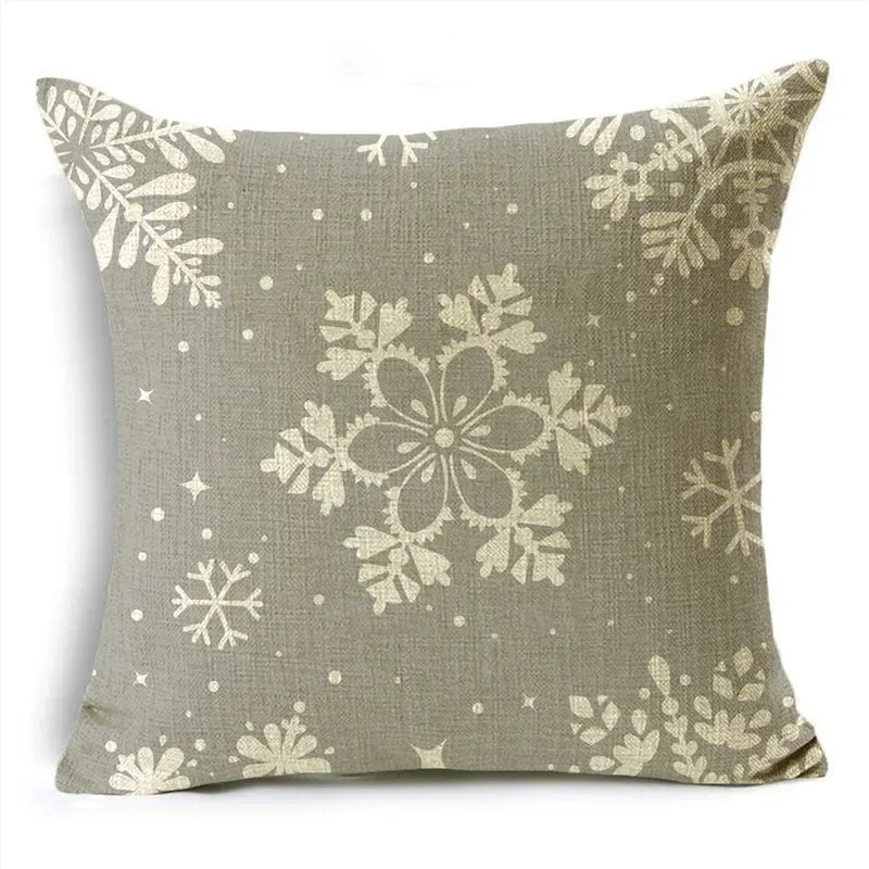 Axyaa Christmas Throw Pillow Covers - Zigzag Reindeer Red Pillowcase