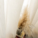Axyaa Soft Beige Luxury Vertical Texture Curtains - Semi-light-blocking Home Decor