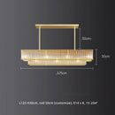 Axyaa Clear Glass Rod Linear Chandelier - Vintage Gold Lustre LED Lighting
