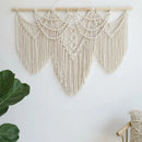 Axyaa Macrame Wall Hanging Tapestry Wooden Stick Boho Decor Tassel Curtain • Hand-Woven Wedding Backgrou