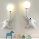 Axyaa White Bear 3D Moon Wall Light for Bedroom Decoration