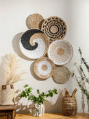 Boho Hand Woven Wall Basket for Home Decor by Axyaa
