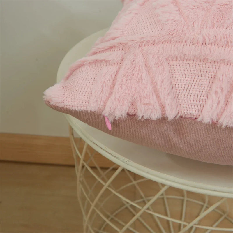 Axyaa Short Plush Cushion Cover Set - Autumn Home Decor for Sofa, Chair & Living Room