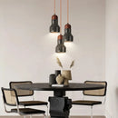 Axyaa Black Travertine Iron LED Pendant - Vintage Luxury Living Room Hanging Light