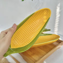 Axyaa Hand-Painted Corn Ceramic Relief Plates Set of 2
