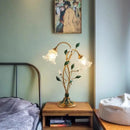 Axyaa Retro Desk Lamp: Energy Efficient LED Flower Decor for Bedroom, Study, Living Room