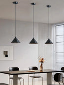 Axyaa Modern Pendant Lamp Brushed Sliver Black Lights for Bedroom, Kitchen, Dining Room
