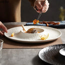 Axyaa Stone Patterned Ceramic Dinner Pasta Salad Dessert Sashimi Plates Molecular Cuisine Tableware.