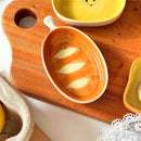 Axyaa Ceramic Sushi Dipping Saucer & Bread-shaped Mini Plate Tableware
