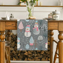 Snowman Christmas Table Runner by Axyaa: Festive Farmhouse Decor for Dining Party