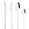 Axyaa Stainless Steel Cutlery Set - 4Pcs Western Dinnerware Knife Fork Spoon Teaspoon