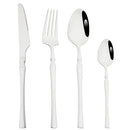 Axyaa Stainless Steel Cutlery Set - 4Pcs Western Dinnerware Knife Fork Spoon Teaspoon