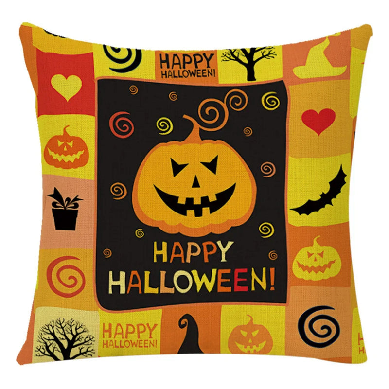 Axyaa Halloween Spider Pillowcase Black Castle Owl Thanksgiving Square Cushion Cover