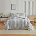 Bohemian Tassel Stripes Duvet Set by Axyaa - Queen Size Comforter Cover