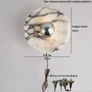 Axyaa Round Stone Shade LED Wall Lamp for Luxurious Living Room