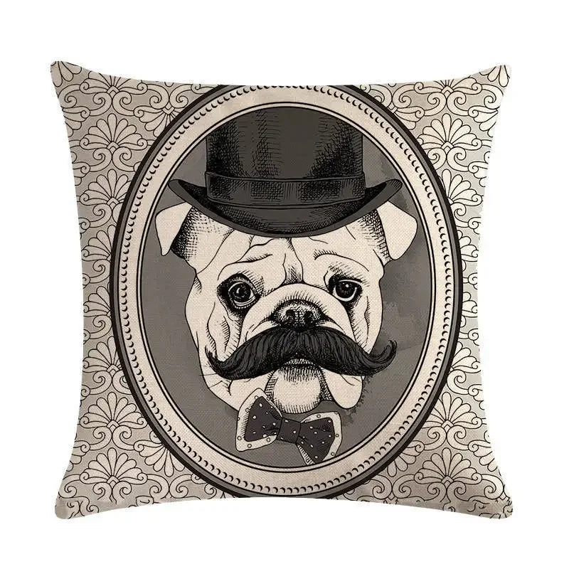 Axyaa Cartoon Dog Linen Pillow Case 45*45cm