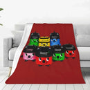 Axyaa Retro Anime Knitted Blanket Coral Fleece Soft Throw for Car Sofa Bedroom