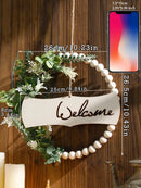 Axyaa Wooden Bead Ring Doorplate Wreath Ramadan Festival Hanging Ornament