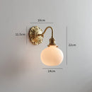 Axyaa Frosted Glass LED Wall Light Switch Socket Indoor Lamp Copper Pared