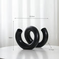 Axyaa Nordic Minimalist Ceramic Vase Black White Matte Glazed Hydroponic Flower Planter