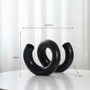 Axyaa Nordic Minimalist Ceramic Vase Black White Matte Glazed Hydroponic Flower Planter