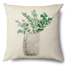 Axyaa Green Leaf Linen Pillowcase, Simple Style Decorative Sofa Cushion Cover